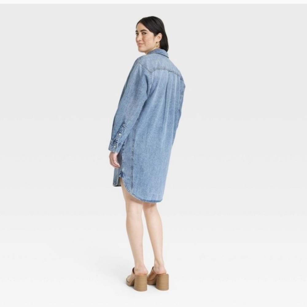 Universal Thread Light Blue Mezclilla Long Sleeve Dress - Picture 3 of 6
